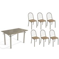 Mesa Sala Jantar Elba + 6 Cad Noruega Niquel/Cap Kappesberg
