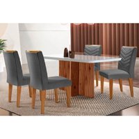 Mesa Sala Jantar Berlim + 4 Cad Londrina Imbu/Grafite Rufato