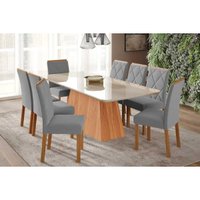 Mesa Sala Jantar Helena + 8 Cad Fernanda Cinamomo Cimol