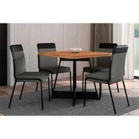 Mesa Sala Jantar Átria + 4 Cad Duo Preto Carraro
