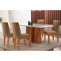 Mesa Sala Jantar Berlim + 4 Cad Londrina Capuccino Rufato
