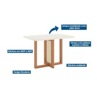 Mesa Sala Jantar Natalí + 4 Cad Bella Nature/Marrom Henn