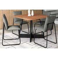 Mesa Sala Jantar Átria + 4 Cad Soft Preto Carraro