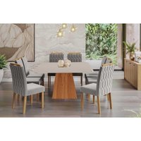 Mesa Sala Jantar Helena + 8 Cad Paola Cinamomo Cimol