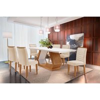 Mesa Sala Jantar Alvorada + 6 Cad Londrina Imbu/Creme Rufato