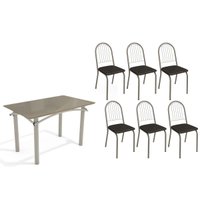 Mesa Sala Jantar Elba + 6 Cad Noruega Niquel/Pto Kappesberg