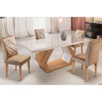 Mesa Sala Jantar Alvorada + 4 Cad Melissa Capuccino Rufato