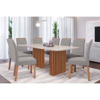Mesa Sala Jantar Ester + 8 Cad Paola Cinamomo Cimol