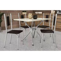 Mesa Sala Jantar Loire + 4 Cad Florença Cromado Kappesberg