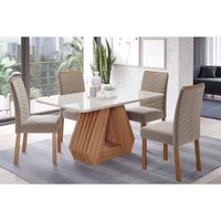 Mesa Sala Jantar Ágata + 4 Cad Clarice Cinamomo Cimol