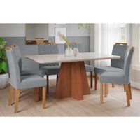 Mesa Sala Jantar Maitê + 6 Cad Paola Cinamomo Cimol