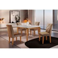 Mesa Sala Jantar Londrina + 4 Cad Berlim Capuccino Rufato