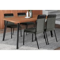 Mesa Sala Jantar Stellar + 4 Cad Duo Preto Carraro
