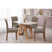 Mesa Sala Jantar Carol + 4 Cad Juliana Nature/Capucci Cimol