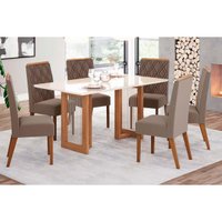 Mesa Sala Jantar Yara + 6 Cad Vita Nature/Bege Henn