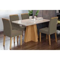 Mesa Sala Jantar Maitê + 4 Cad Juliana Nature/Capucci Cimol
