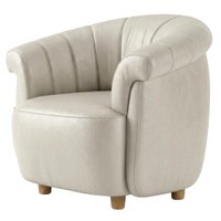 Poltrona Decorativa Alce Pes Madeira Courino TCS 725 MOLL