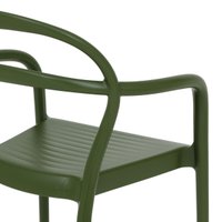 Kit 4 Cadeiras Sissi com Braços Verde Musgo Empilháveis em Polipropileno Tramontina