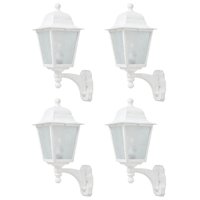 Kit 4 Arandelas Clássicas Lente Fosca Termoplástico Branco E27 Luminárias Soberana Dital