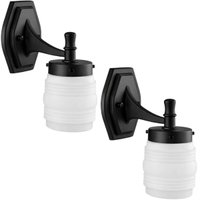 Kit 2 Arandelas Globo Timoneiro 16x28cm Luminárias de Parede Jardins Hall Sala Bivolt E27 Dital