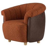 Poltrona Decorativa Alce Pes Madeira Linho Color Trend E Courino TCA 303 TCS 721 MOLL