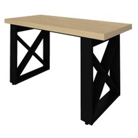 Mesa Escrivaninha Tampo Tamburato 135 cm Carvalho Preto Artany