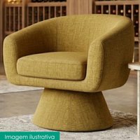 Poltrona Decorativa Cave Base Giratoria Linho Color Trend TCA 300 MOLL