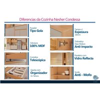 Cozinha Completa 9 Peças Condessa CZ420 Carv/Titânio Nesher