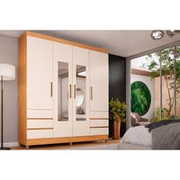 Guarda Roupa Casal 4 Portas Roma Off White Demóbile
