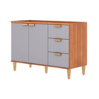 Balcão Cozinha Elena 2 Ptas 3Gavs S/Tampo 120cm Cin/Pla MGM