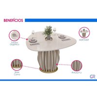 Mesa Sala Jantar Tokyo+6 Cadeiras Nara Granito DJ Móveis
