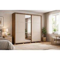 Guarda Roupa Casal 2 Portas c/Esp Pés Titan Of White Carraro