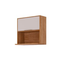 Armário Aéreo Cozinha Brilhante 1 Pt Nicho 80cm Of White MGM
