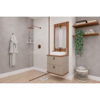 Conjunto Banheiro c/Espelho Milano/Monet 60cm Cappuccino MGM