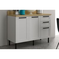 Balcão Cozinha TecnoMobili CZ4304 2Pts 3Gav Pés 120cm Branco