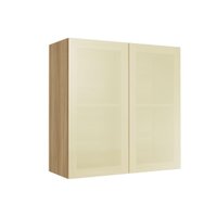 Armário Aéreo Cozinha Rainha 2Ptas Vidro 80cm Nature Nesher