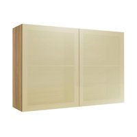 Armário Aéreo Cozinha Rainha 2Ptas Vidro 120cm Nature Nesher