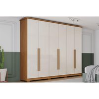 Guarda Roupa Casal Leblon 06 Portas Cinamomo/Off White Henn