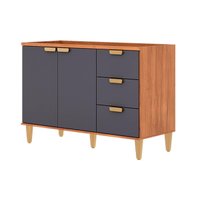 Balcão Cozinha Elena 2 Ptas 3Gavs S/Tampo 120cm Cin/Tit MGM