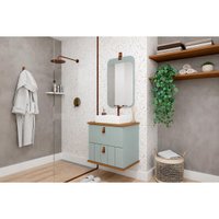 Conjunto Banheiro c/Espelho Milano/Monet 60cm Pistache MGM