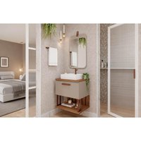 Conjunto Banheiro c/Espelho Duna/Monet 60cm Cappuccino MGM