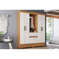 Guarda Roupa Casal BS07 4 Pts 2 Gavs Cinamomo/Off White Henn