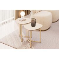 Mesa Lateral p/ Sala Pétala Off White DJ Móveis