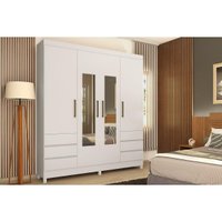 Guarda Roupa Casal 4 Portas Roma Branco Demóbile
