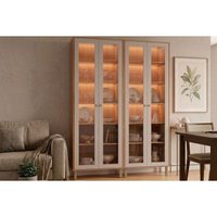 Cristaleira Sala Celeste LED Reflecta 140cm Off White MGM