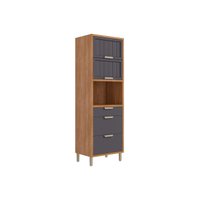 Paneleiro Cozinha Estela 3Portas 70cm Cinamomo/Titanium MGM