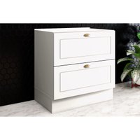 Balcão Cozinha Americana 2 Gavetas 80cm Branco Henn