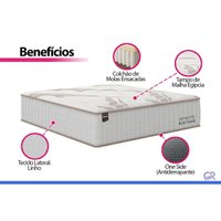 Cama Box Baú CRC King +Colchão Molas Boutique Ortobom 193