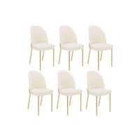 Cadeira Jantar Kit 6un Lizy Metal/Boucle Perola DJ Móveis
