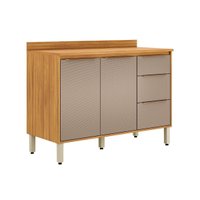 Balcão Cozinha Demóbile Plena 2 Portas 120cm Cinamon/Nude